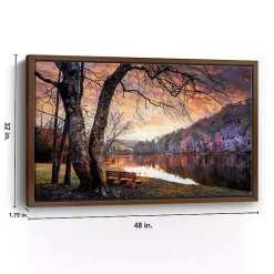 Kirklands Home Canvas Art|The Quiet of Sunset Walnut Framed Canvas Art Print