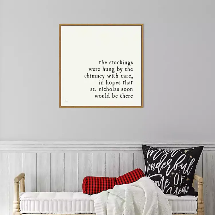 Clearance The Stockings Were Hung Framed Canvas Art Print Christmas Art & Wall Decor