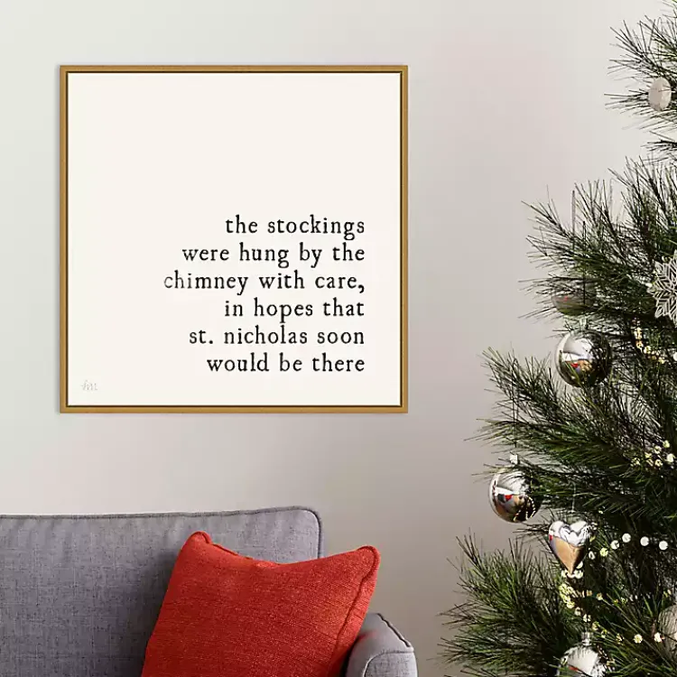Clearance The Stockings Were Hung Framed Canvas Art Print Christmas Art & Wall Decor