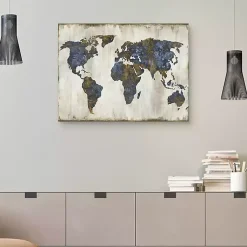 Kirklands Home Canvas Art|The World I Canvas Art Print Blue