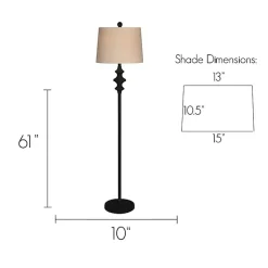 Kirklands Home Floor Lamps|Thelma Matte Black Stem Floor Lamp Tan