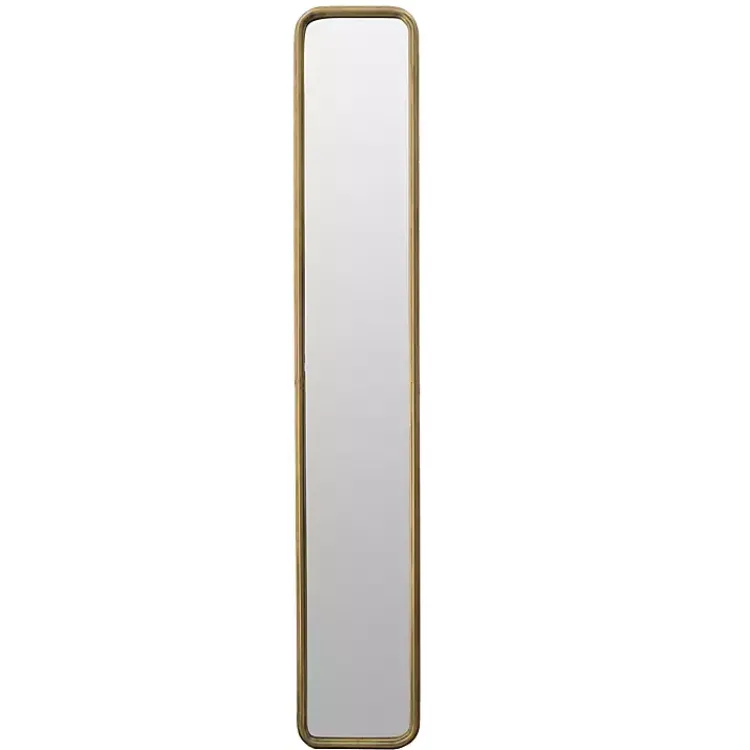 Kirklands Home Decorative Mirrors|Thin Gold Metal Wall Mirror