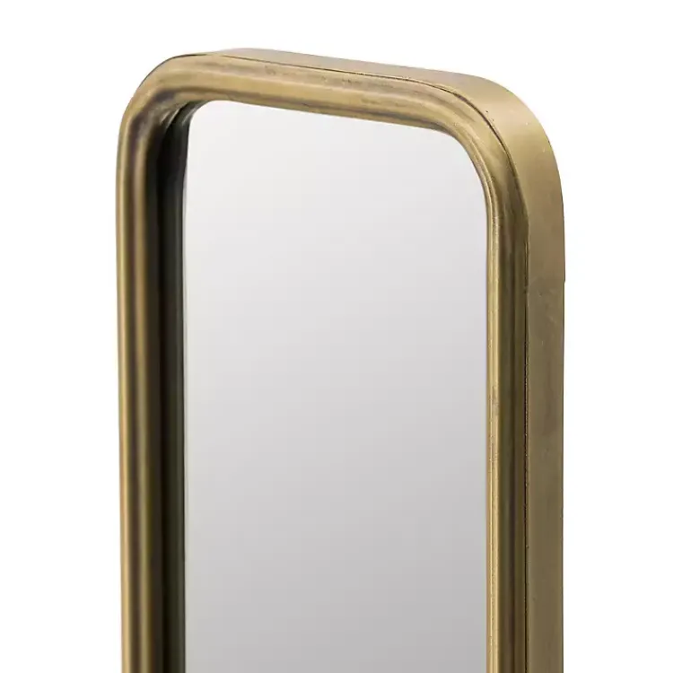 Kirklands Home Decorative Mirrors|Thin Gold Metal Wall Mirror