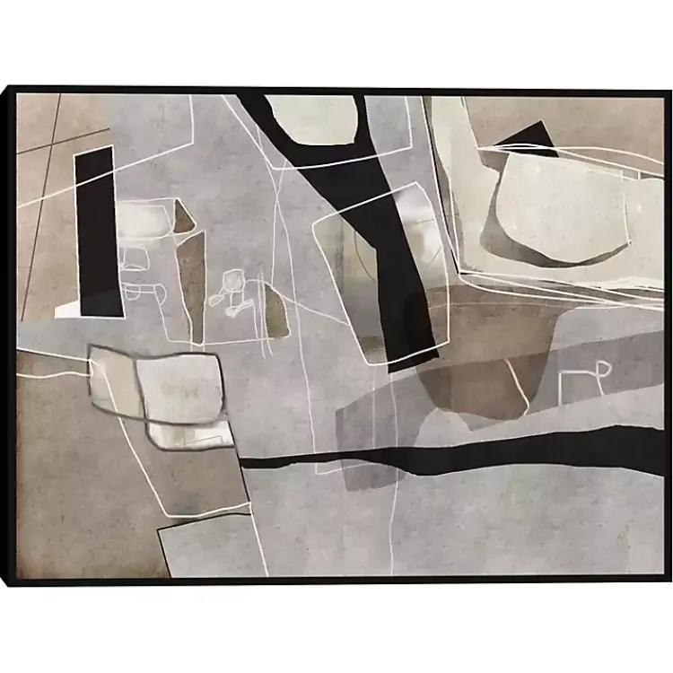 Kirklands Home Canvas Art|Think Twice Framed Canvas Art Print Gray