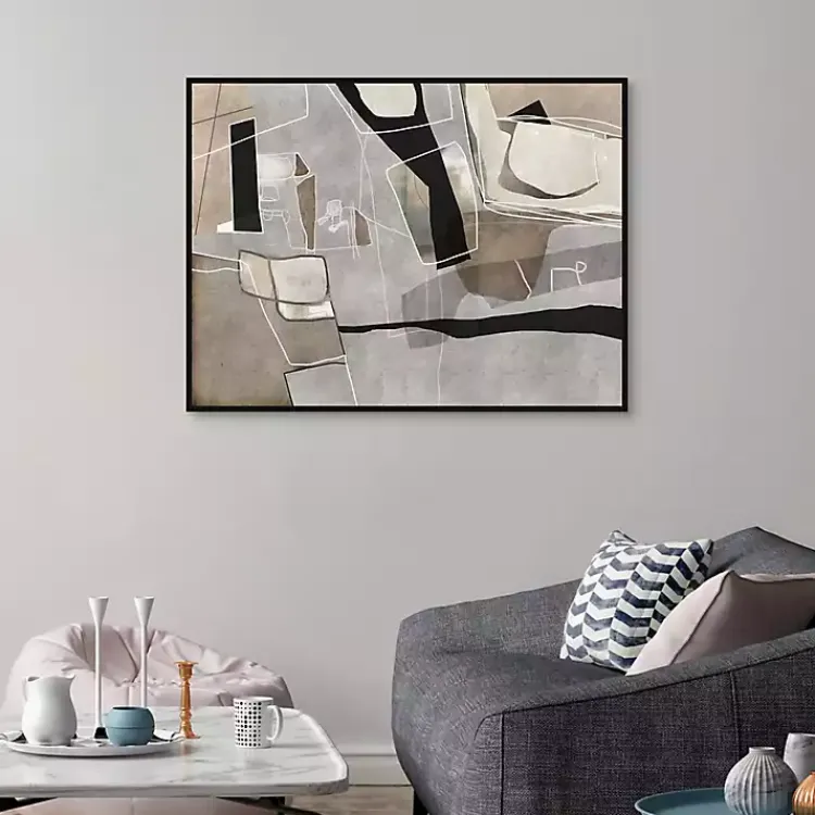 Kirklands Home Canvas Art|Think Twice Framed Canvas Art Print Gray