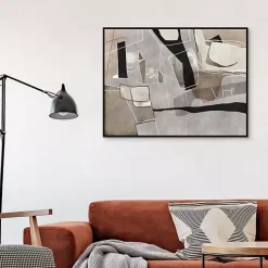 Kirklands Home Canvas Art|Think Twice Framed Canvas Art Print Gray