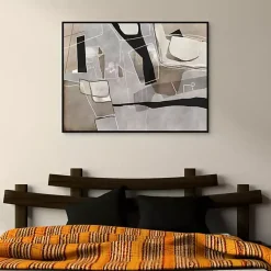 Kirklands Home Canvas Art|Think Twice Framed Canvas Art Print Gray