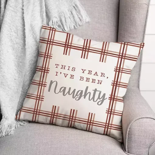 Clearance This Year I've Been Naughty Pillow Christmas Pillows