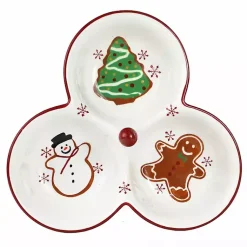 Kirklands Home Serving & Entertaining|Three-Section Christmas Serving Platter