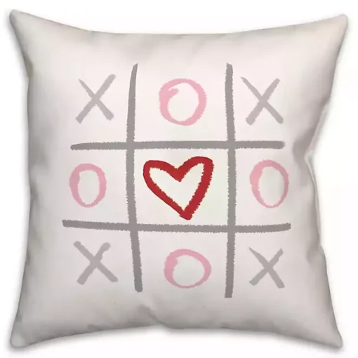 Hot Tic Tac Toe Heart Pillow Valentines Day Decorations