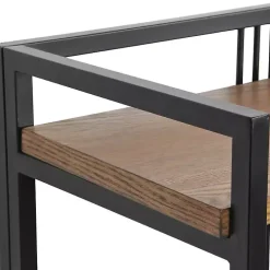 Kirklands Home Bookshelves|4-Tier Black Metal Frame Shelf Brown