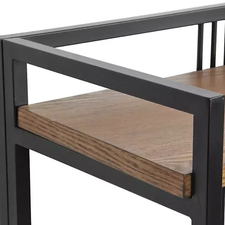 Kirklands Home Bookshelves|4-Tier Black Metal Frame Shelf Brown