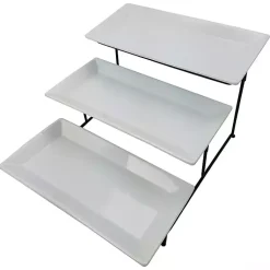 Kirklands Home Serving & Entertaining|3-Tier Serving Plates White