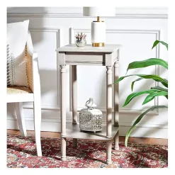 Kirklands Home Accent & End Tables|Tilley Beige Classic Square Accent Table Tan