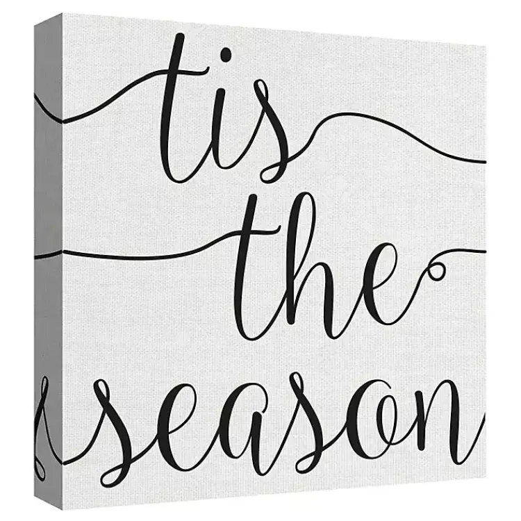 Outlet Tis the Season Canvas Art Prints, Set of 3 Christmas Art & Wall Decor