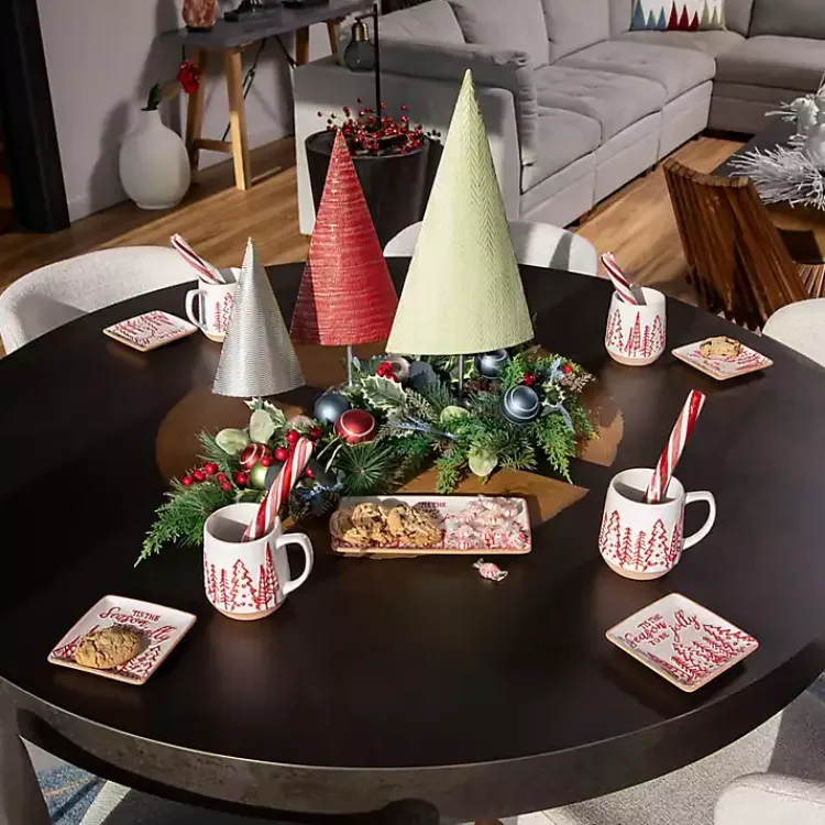 Sale Tis the Season Christmas Snack Plates, Set of 4 Christmas Dining & Entertaining