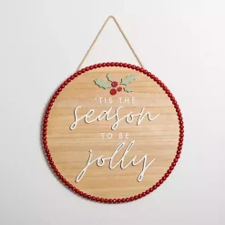 Best Tis the Season to be Jolly Round Wall Plaque Christmas Art & Wall Decor