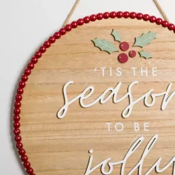 Best Tis the Season to be Jolly Round Wall Plaque Christmas Art & Wall Decor