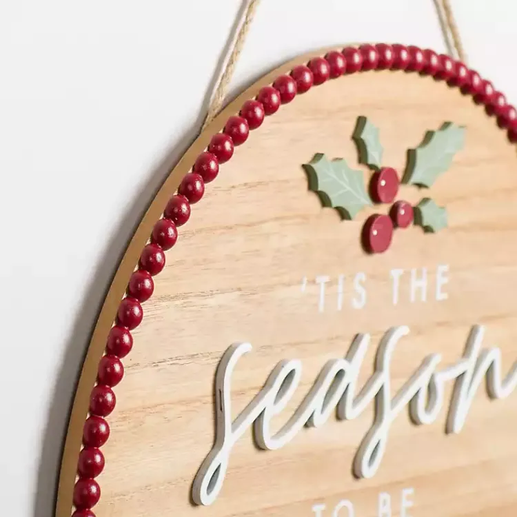 Best Tis the Season to be Jolly Round Wall Plaque Christmas Art & Wall Decor