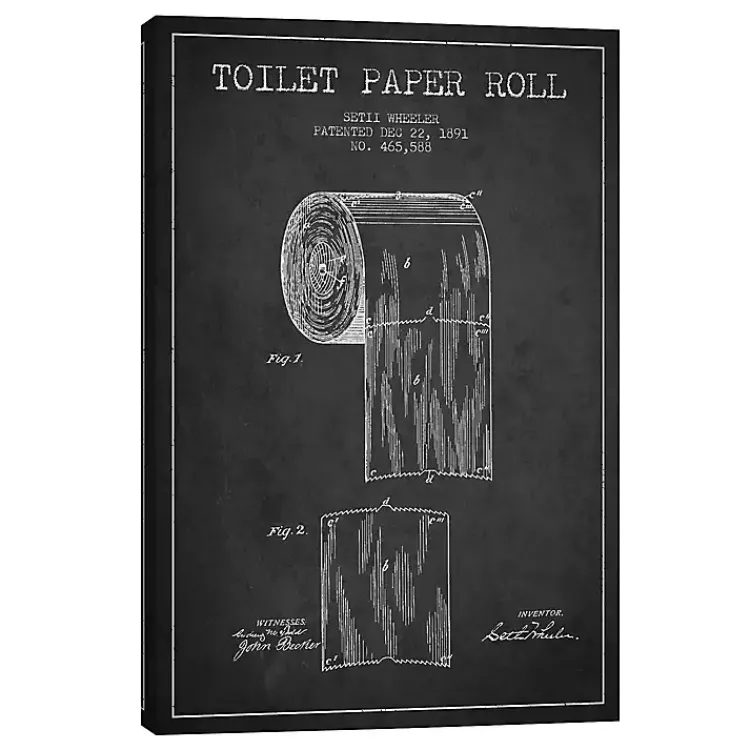 Kirklands Home Canvas Art|Toilet Paper Patent Canvas Art Print, 18x26 in.