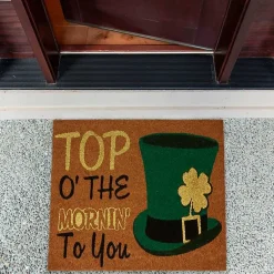 Hot Top O' the Morning to You Doormat St Patricks Day Decorations