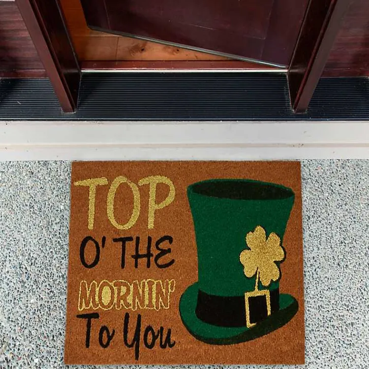 Hot Top O' the Morning to You Doormat St Patricks Day Decorations