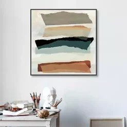 Kirklands Home Canvas Art|Torn Edges Framed Canvas Art Print Multi