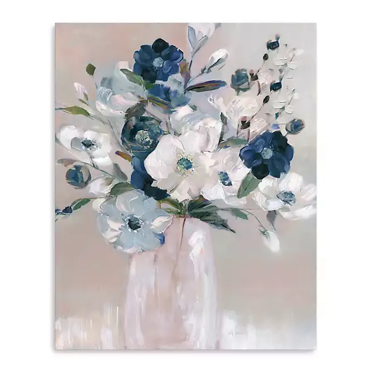Kirklands Home Canvas Art|Touch of Teal Bouquet Canvas Art Print, 16x20 in.