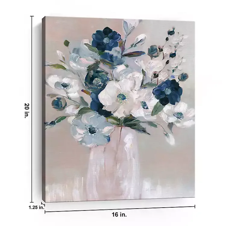 Kirklands Home Canvas Art|Touch of Teal Bouquet Canvas Art Print, 16x20 in.