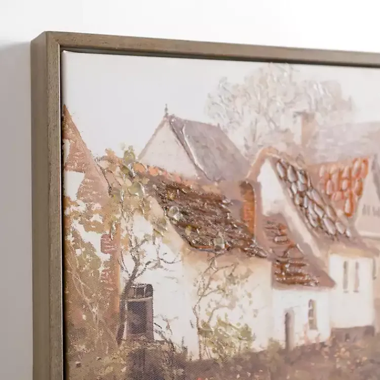 Kirklands Home Canvas Art|Town with Bridge Framed Canvas Art Print