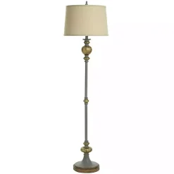 Kirklands Home Floor Lamps|Traditional and Aged Gold Floor Lamp Gray
