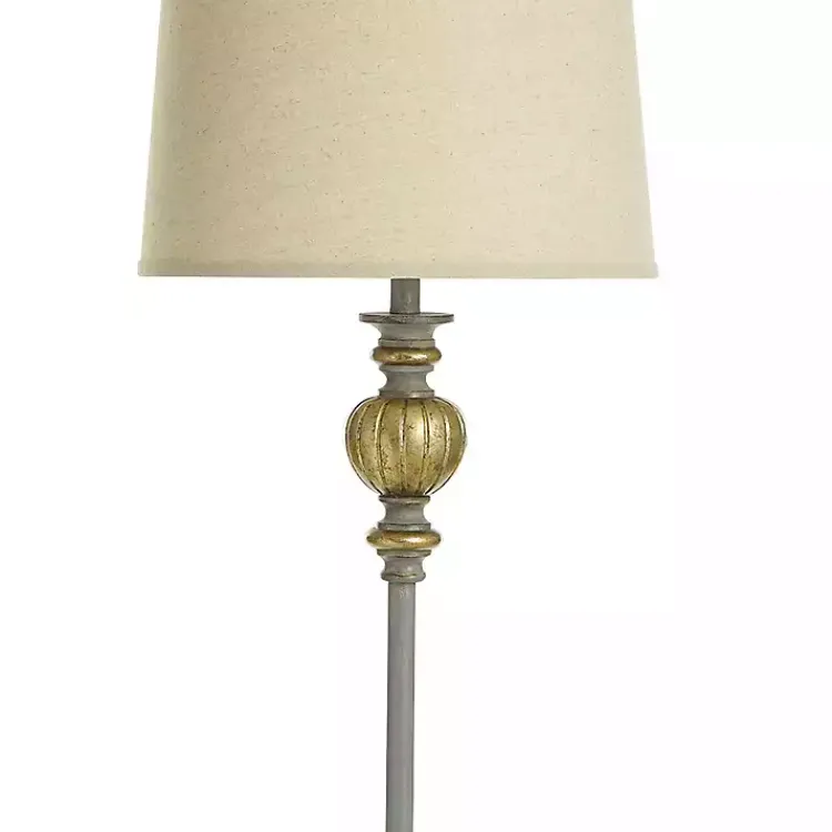 Kirklands Home Floor Lamps|Traditional and Aged Gold Floor Lamp Gray