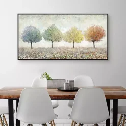 Kirklands Home Canvas Art|Transitional Trees Framed Canvas Art Print Multi