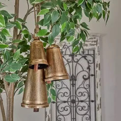 Clearance Triangular Aged Hanging Bells, Set of 3 Decorative Accents