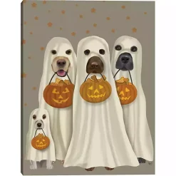Sale Trick or Treat Dogs Canvas Art Print Halloween
