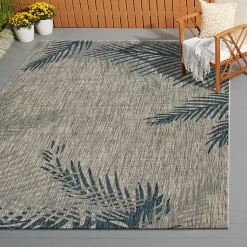 Kirklands Home Outdoor Rugs|Tropical Palms Captiva Outdoor Area Rug, 5x7