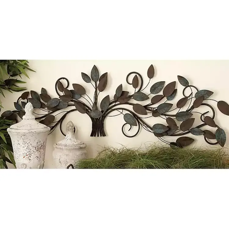 Kirklands Home Wall Plaques|Turquoise Bronze Distressed Iron Vine Wall Plaque Brown
