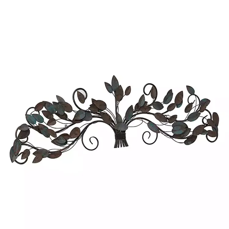 Kirklands Home Wall Plaques|Turquoise Bronze Distressed Iron Vine Wall Plaque Brown