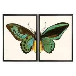 Kirklands Home Framed Art|Turquoise Butterfly Framed Art Prints, Set of 2 Multi