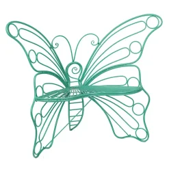 Kirklands Home Outdoor Seating|Turquoise Butterfly Metal Chair Blue