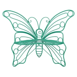 Kirklands Home Outdoor Seating|Turquoise Butterfly Metal Chair Blue