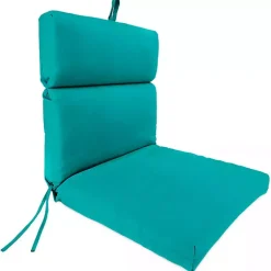 Kirklands Home Outdoor Cushions & Pillows|Turquoise Canvas French Edge Outdoor Chair Cushion Blue