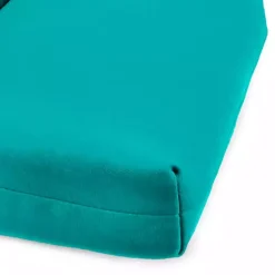 Kirklands Home Outdoor Cushions & Pillows|Turquoise Canvas French Edge Chaise Cushion Blue