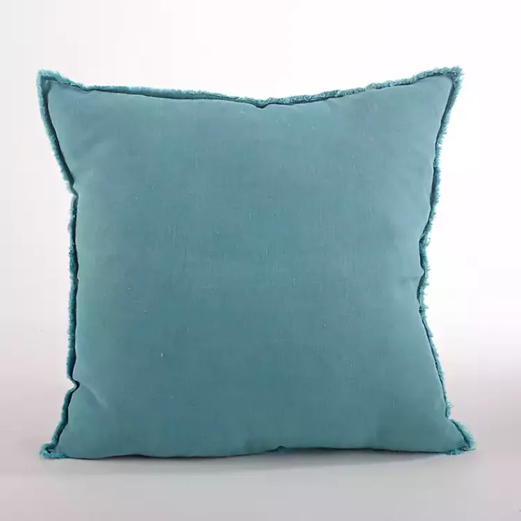 New Turquoise Fringed Edge Pillow Pillows