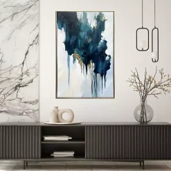 Kirklands Home Canvas Art|Turquoise Glimmer Framed Canvas Art Print