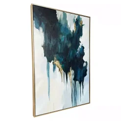 Kirklands Home Canvas Art|Turquoise Glimmer Framed Canvas Art Print