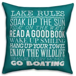 Kirklands Home Outdoor Cushions & Pillows|Turquoise Lake Rules Outdoor Pillow