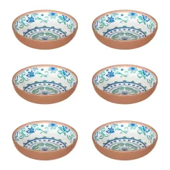 Kirklands Home Outdoor Dining|Turquoise Melamine Rio Ceral Bowls, Set of 6