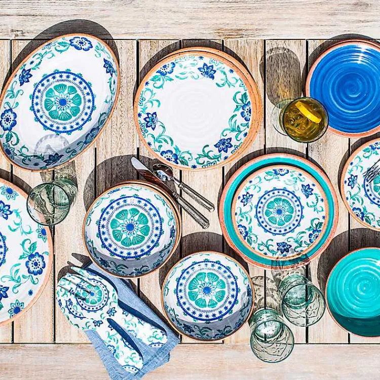 Kirklands Home Outdoor Dining|Turquoise Melamine Rio Serving Bowl