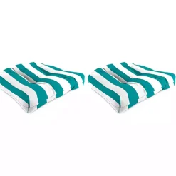 Kirklands Home Outdoor Cushions & Pillows|Turquoise Stripes Outdoor Chair Cushions, Set of 2 Blue